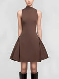 Fongt Style Sleeveless Short Dress 2025 Spring And Autumn New Design Sense Niche Waist High-End Feel