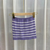 New One-Word Shoulder-Striped Knitted Slings Women Thin Outer Wear Inside A Shirt Chic Short