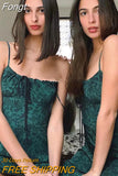 Print Floral Summer Boho Dress Short Mini Beach Lace Up A-line Sundress Green Strap Sleeveless Vintage Dress