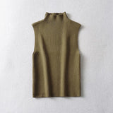 New Spring Style Simple And Slim Rib Knitted Blouse-Outfit