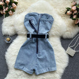 Rompers Women Jeans Jumpsuit off shoulder 2023 Loose Casual Denim Rompers Womens Jumpsuits Wide Leg Casual Denim