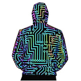 Circuit Pattern Colorful Reflective Jacket Men And Women's Hip Hop Rainbow Color Reflective Jacket Top-Outfit