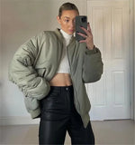 Autumn / Winter 2023 With Loose Zip Padded Jacket Female Ins Small Sweet Wind Baseball Jacket-Outfit