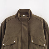 Fongt 2025 Fashion Loose Zipper Jacket Women's A15035