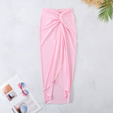 2025 New Sling With Breast-Plated Hollow Swimsuit Women's Half-Body Dress Two-Piece