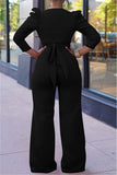 Sleeve Wrap Crop Top Pants Set 703-1-Outfit