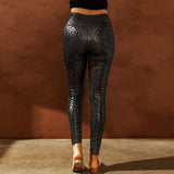 Cropped Autumn Stretch Animal Print Tight