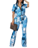 Fongt Women's Clothing Explosion 2023 Spring And Summer New Two Sets Of Fashion Zipper Short-Sleeved Trousers