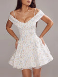 Summer New Sexy Shoulder Sling Dress Fashion Temperament Print Poneng Skirt Dress Dress Dress Dress Dress
