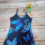 Fongt New Summer Dress Female Butterfly Print V-Necked Long Dress