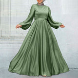 ZANZEA Women Muslim Dresses Islamic Clothing Kaftan Solid Robe Casual Loose Dress Full Sleeve Morocco Abaya Hijab Long