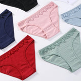 Cotton Panties Underwear Solid Women Sexy Lace Underpants Soft Briefs Set Female Intimates Plus Size Lingerie Panty