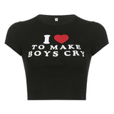 Summer Letter Print Slim Round Collar Short-Sleeved T-Shirt Top Spring 2023-Outfit