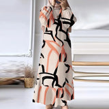 Fongt Muslim Women's Robes Spring And Autumn New Fashion Bubble Sleeves Retro Pocket Hem Side Dress