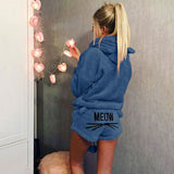 2023 Women's Cat Embroidered Pajamas Hooded Casual Set Two-Piece Fashion-Outfit