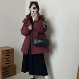 Advanced Sense Of Long 90 White Duck Down Down Jacket Female 2024 New Draw Rope Waist Show Thin Small Coat Tide-Outfit