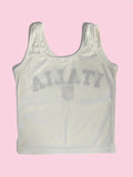 tank top with embroidery and letter