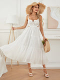 Ruched Tie-Up Strappy Maxi Dress-Outfit