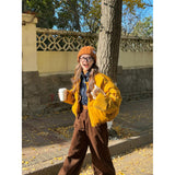 Fongt Suit Wearing Cotton Women's 2025 Early Winter New Loose Thin Cotton Coat Retro Brown Slacks