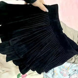 Velvet Layered Mini Skirts-Outfit