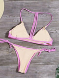colored push up bikini set with high