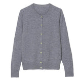 Fall Slim Knit Cardigans Jacket Women Casual Korean Sweater Coats O-neck Knitwear Gilet Basic Single Breasted Malhas