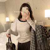 The Color Mousse Cashmere Draped Rope Pleated Long-Sleeved T-Shirt Women's Autumn And Winter New Short Style