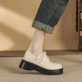 Fongt New Strap Platform Platform Small Leather Shoes Female Bound British Wind College With Skirt Loafers Single