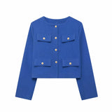 Fongt Women's Clothing Explosion Fashion Temperament Commuting Round-Neck Long-Sleeved Top