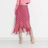 Fongt 2024 New Fashion Retro Style Embroidered Tassel Skirt-Outfit
