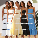 Fongt Summer New Simple Sexy Corrugated Skirt-88193-Outfit