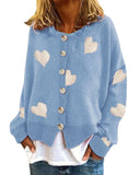 Fongt And Winter New Women's Sweater Single Breasted Love Sweater Women's