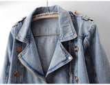 Denim Cropped Trench Jacket-Outfit