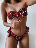 Fongt 2023 Ladies Swwear Dot Print Sexy Bikini Part Bikini-Outfit