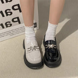 Fongt English Style With Skirt Single Shoes Thick Soles Mary Jane Small Leather Shoes Ladies High Sense Coarse And Wildle Shoes