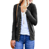 Solid Color V-neck Long Sleeve