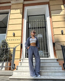 New Commuter Casual Thin Long-Sleeved Jacket Shirt Trousers Two Sets Of Women-Outfit
