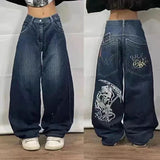 Hiphop New Spring Hip-Hop Style Straight Jeans With Loose Broad Legs-Outfit