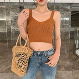 And Summer Korean Version Of Chic Hong Kong Flavor Short Knitted Sleeveless Sleeve-Free Cloth Coat Vest Women Wearing Tide