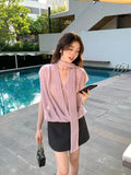 Fongt Xixi 2025 Summer New Korean Version Of The Temperament With Chiffon Sleeveless Shirt Women's Top 89336