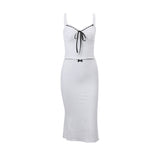 Fongt Summer New Women's Sexy Low-Cut Sling Vest Stylish Temperament Fishtail Dress