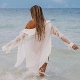 Fongt Women's Day Silk Bamboo Shirt Beach Vacation Coat Bikini Sweater Women's Swimsuit Sunscreen Cardigan
