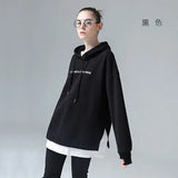 Patchwork Letters Embroidery Hooded Tracksuits
