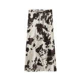 Fongt Shirt Women's Skirt Set Explosive Texture Silk With Belt Animal Pattern