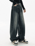 Dark Wash Vintage Baggy Boyfriend Jeans-Outfit