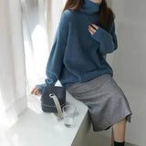 Waxy Milk Department Turtleneck Sweater Autumn Winter Loose Head Lazy Wind Loose Knit Bottom Shirt Jacket Tide-Outfit