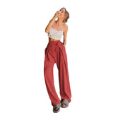 Loose Draggle-tail Trousers Straight High Waist