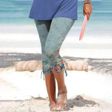 Outerwear Bottoming Slimming Printed Drawstring Cropped