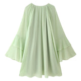 Fongt New Women's Dress In The Escape Princess Dress Gentle Chiffon Layer Lotus Leaf Side Dress