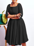 Fongt Women's Autumn And Winter New Fashion Temperament Pocket Dress Evening Dress African Dress
